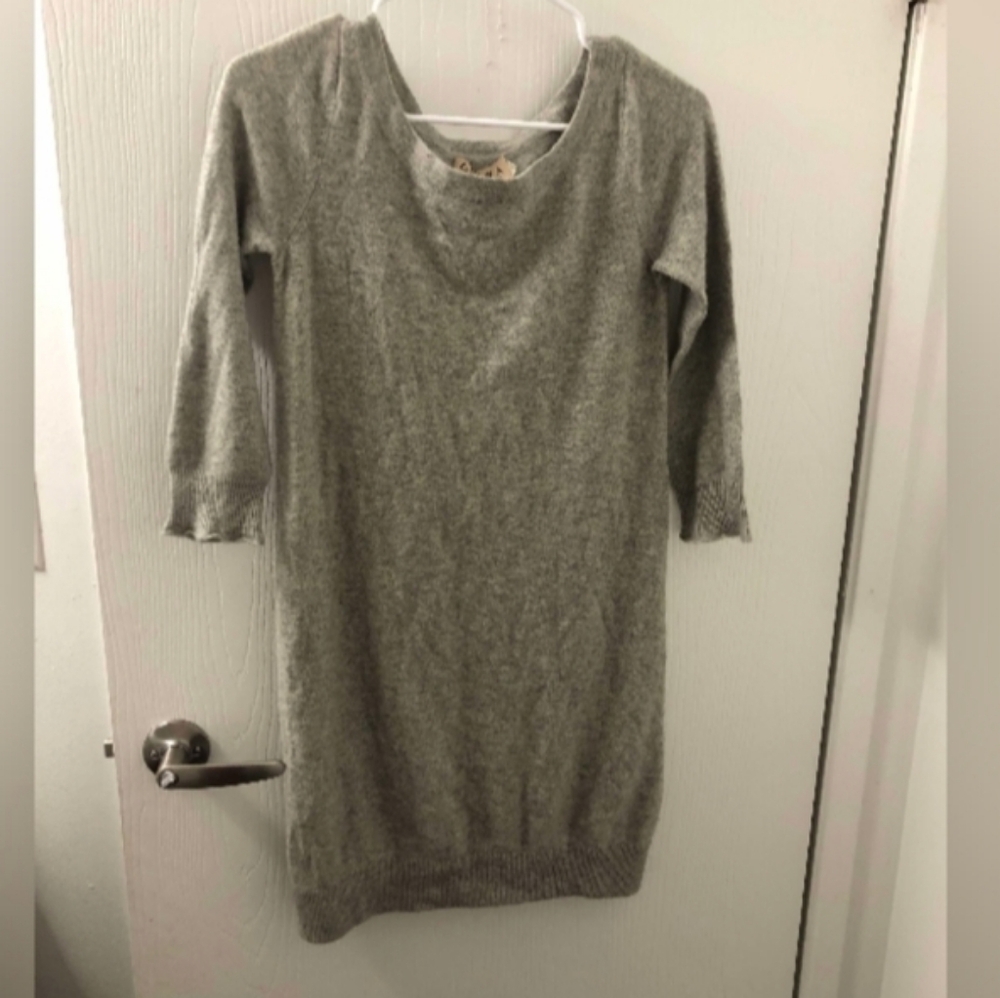 Juicy Couture Womens Cropped Sleeves Cashmere Sweater Dress Sz M